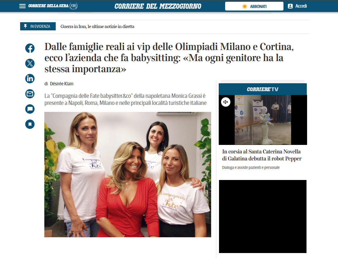 Compagnia delle Fate babysitter intervista Corriere