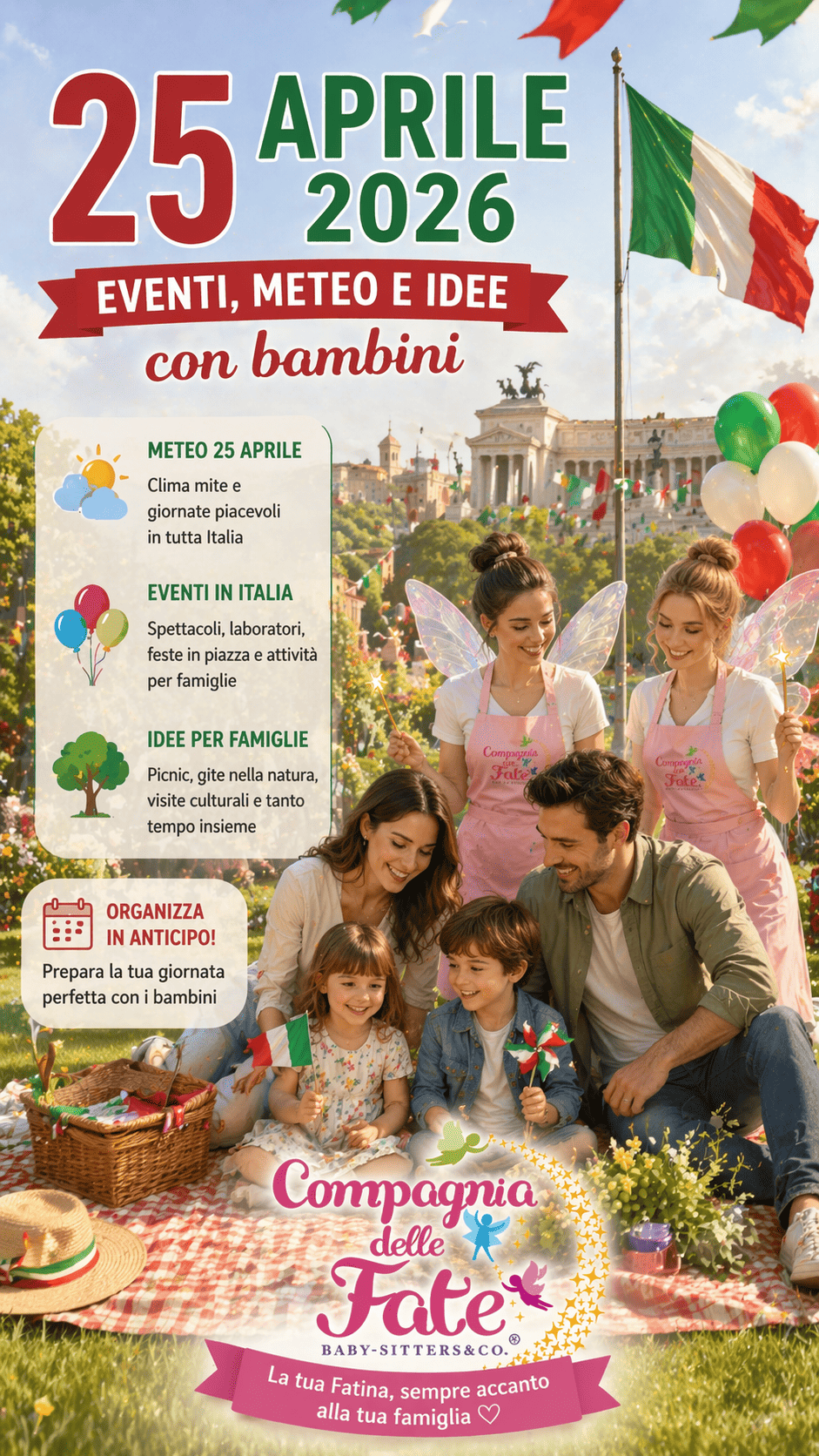 25 aprile 2026: eventi, meteo e idee con bambini